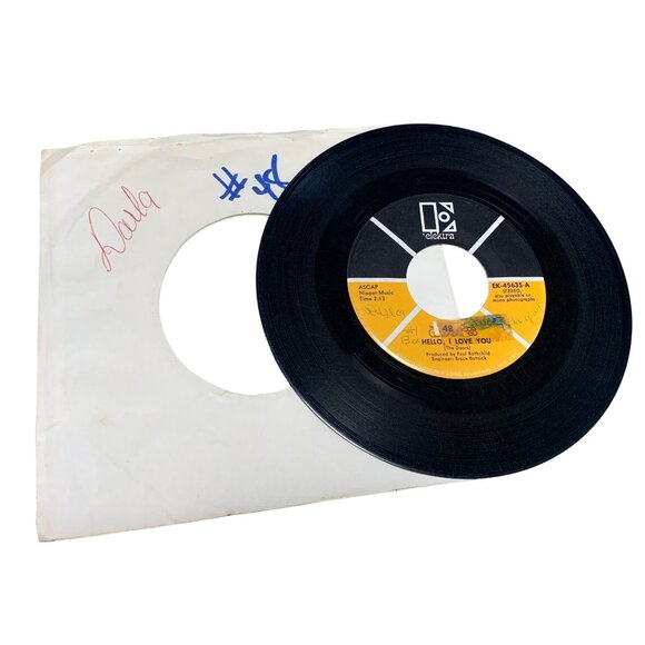 The Doors "Hello I Love You" "Love Street" 45 RPM Vinyl Record Elektra 1968 - Picture 1 of 3